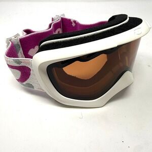 Giro Kids Snow Goggles White Frame Amber Lens Pink Heart Strap Youth Ski Gear